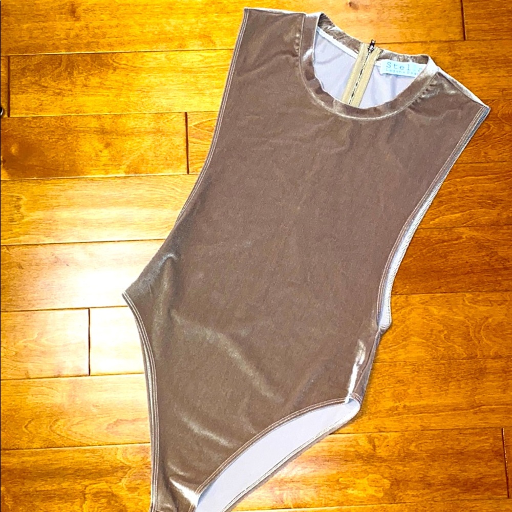 Stella Laguna Beach Velvet plunge side Bodysuit